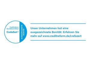 Creditreform Binitätszertifikat CrefoZert - Ausgezeichnete Bonität